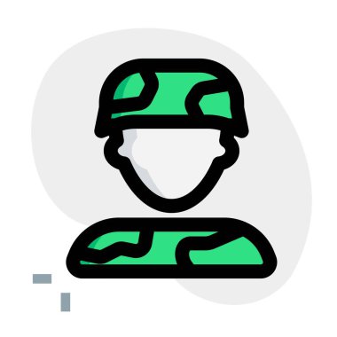 Savaş için eğitilmiş bir askerin profesyonel avatarı.