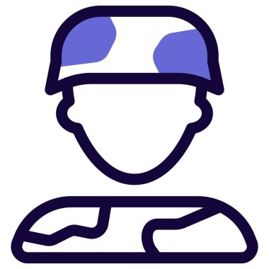 Savaş için eğitilmiş bir askerin profesyonel avatarı.