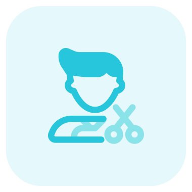 Berber adam profesyonel avatar kuaförde makasla çalışıyor.