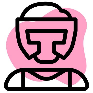 Koruyucu başlık takan amatör boksör.