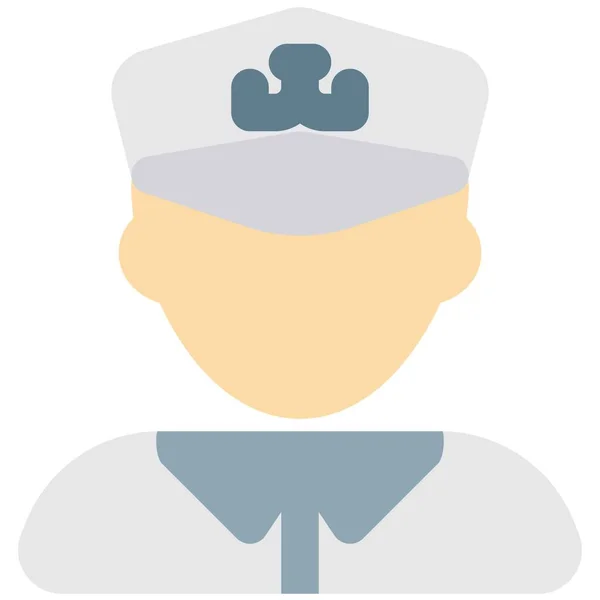 Επαγγελματικό Άβαταρ Καπετάνιου Που Οδηγεί Πλοίο — Διανυσματικό Αρχείο