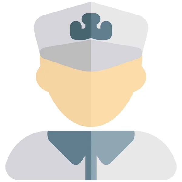 Επαγγελματικό Άβαταρ Καπετάνιου Που Οδηγεί Πλοίο — Διανυσματικό Αρχείο
