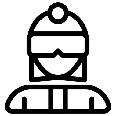 Gözlüklü ve kameralı bayan kayakçı.