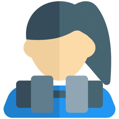 Dambılı kadın halterci.