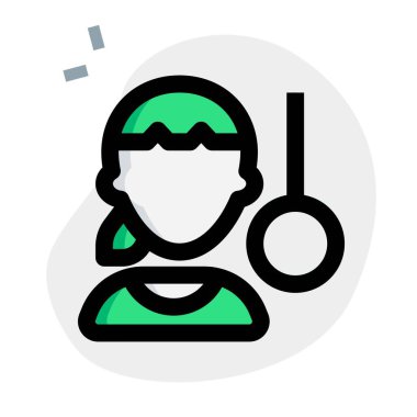 Yüzüklü profesyonel bayan jimnastikçi.