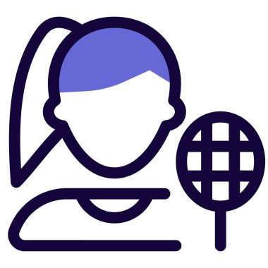 Raketli bayan badminton oyuncusu.