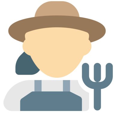 Kadın tarım üreticisi elinde yaba tutuyor.