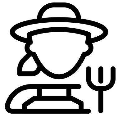 Kadın tarım üreticisi elinde yaba tutuyor.