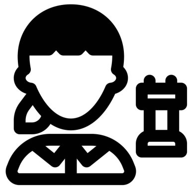 Kale taşlı dişi satranç oyuncusu