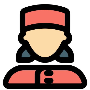 Otel müşterilerine hizmet eden kadın kapıcı.