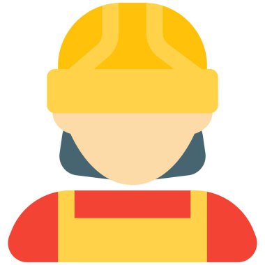 Güvenlik kaskı takan kadın inşaat işçisi.