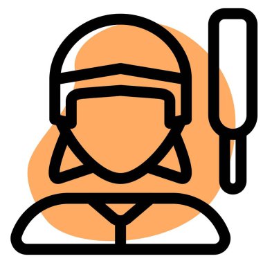 Kask takan kadın kriket oyuncusu.