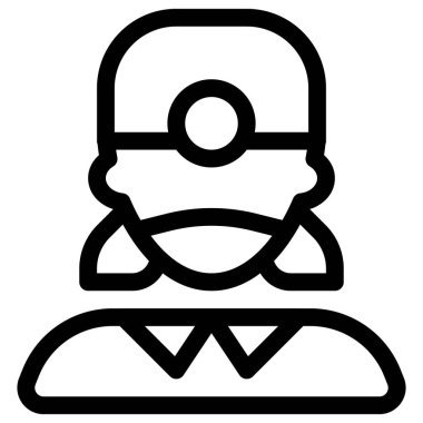 Kadın dişçi avatarı kafa aynası takıyor