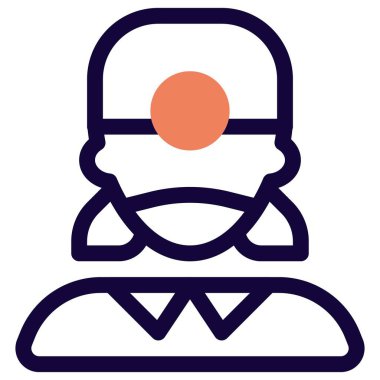 Kadın dişçi avatarı kafa aynası takıyor