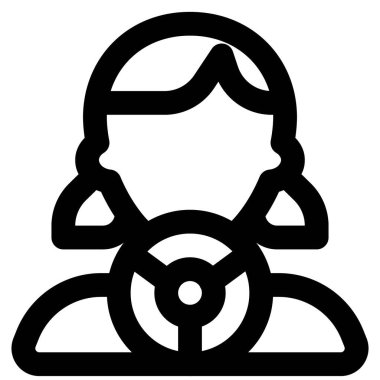 Direksiyonu tutan kadın sürücü.