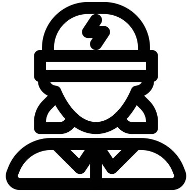 Güvenlik kaskı takan kadın elektrikçi.