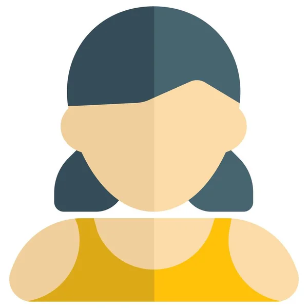 Žena Basketbalový Nadšenec Nízkým Prostorem Culíky — Stockový vektor