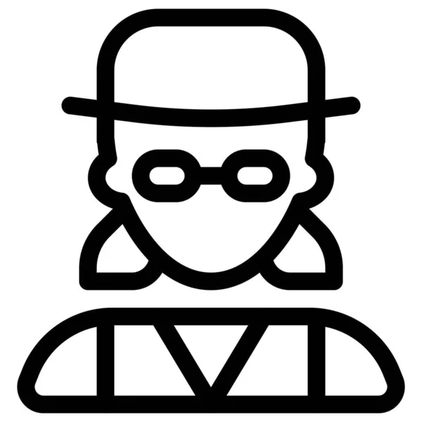 戴帽子戴眼镜的女侦探 — 图库矢量图片