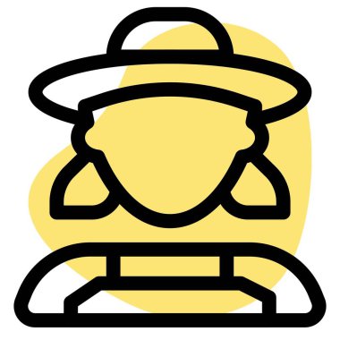 Kovboy şapkası takan kadın çiftçi