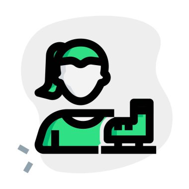 Buz patenli kadın patenci.