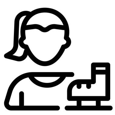 Buz patenli kadın patenci.