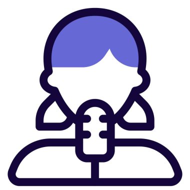 Medya için haber sunan kadın gazeteci