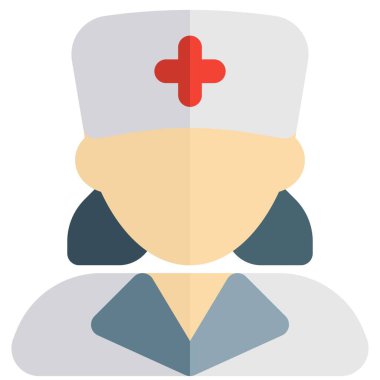 Kadın hemşire hastalara profesyonel avatar sunuyor.