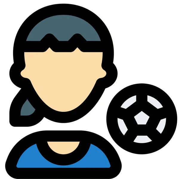 Joueuse Sportive Avec Football — Image vectorielle