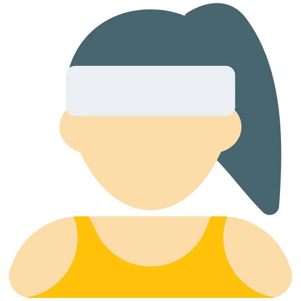 Female Sports Enthusiast Ponytail Wearing Headband — Stock Vector