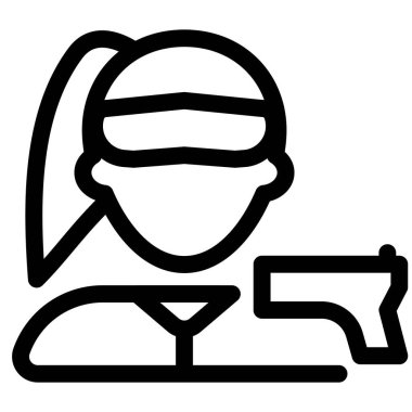 Vizör takan kadın tetikçi.