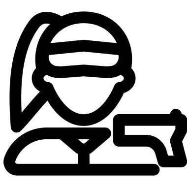 Vizör takan kadın tetikçi.