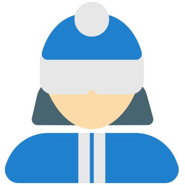 Örgü şapkalı ve güneş gözlüklü bir bayan kayakçı.