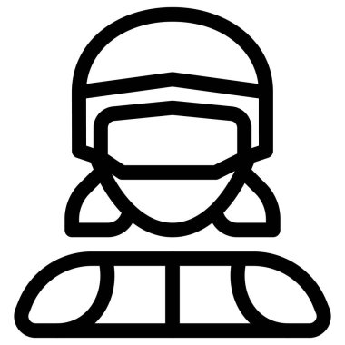 Kadın paraşütçü güvenlik kaskı takıyor.