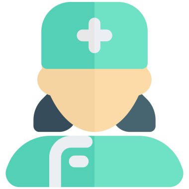 Cerrahi şapkalı kadın cerrah.