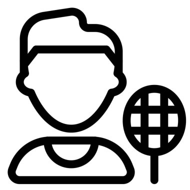 Raketli erkek badminton oyuncusu