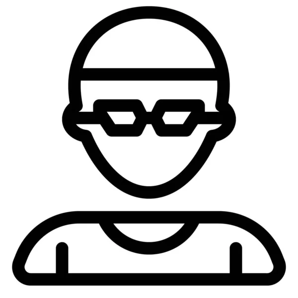 Fêmea Nadadora Vestindo Cabeça Óculos — Vetor de Stock