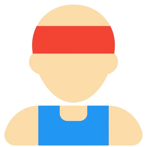 Male Athlete Avatar Wearing Headband — Stock Vector