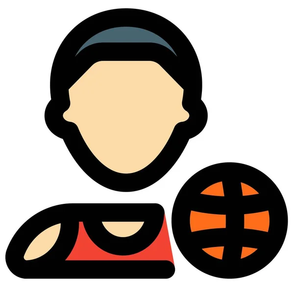 Manlig Basketspelare Med Boll — Stock vektor