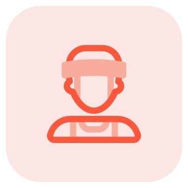 Başlık takan profesyonel erkek boksör.