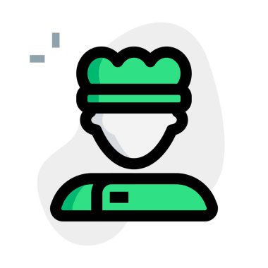 Şapka ve önlük giyen erkek şef avatar.