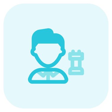 Kalesi olan erkek satranç oyuncusu