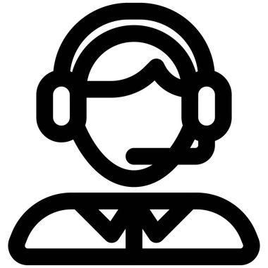 Erkek müşteri hizmetleri yöneticisi kulaklık takıyor