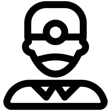 Erkek dişçi kafa aynası takıyor.