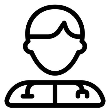 Steteskop taşıyan erkek doktor.