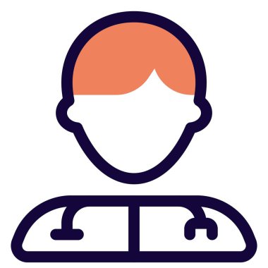 Steteskop taşıyan erkek doktor.