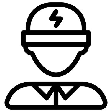 Güvenlik kaskı takan erkek elektrikçi.