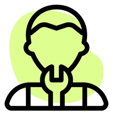 İngiliz anahtarı olan erkek makine mühendisi