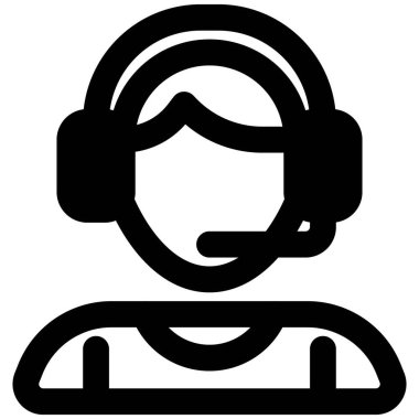 Kulaklık ve mikrofonlu bir erkek.