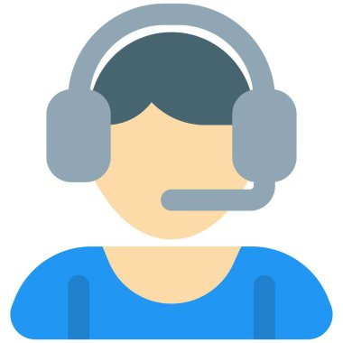 Kulaklık ve mikrofonlu bir erkek.