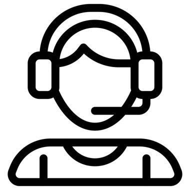 Kulaklık ve mikrofonlu bir erkek.